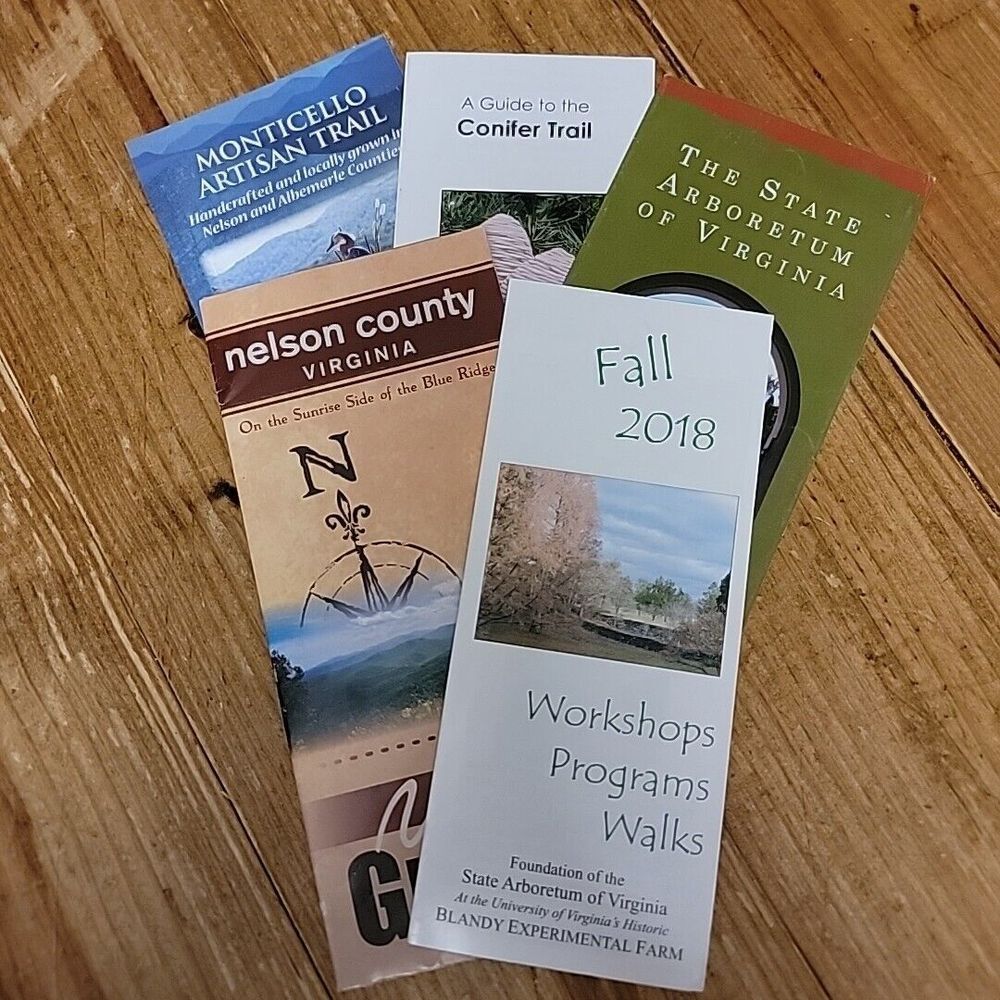 Virginia Tourism Travel Brochures Ephemera Junk‎ Drawer Lot of (5) Arboretum